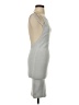 Olivaceous Solid Gray White Cocktail Dress Size S - photo 4
