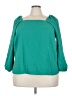 J.Crew 365 100% Polyester Green 3/4 Sleeve Blouse Size 22 - photo 1