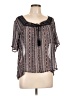 Maurices 100% Polyester Gray Short Sleeve Blouse Size L - photo 1