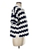 Lou & Grey Chevron-herringbone Blue Short Sleeve Blouse Size M - photo 4