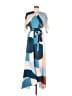 Hutch 100% Polyester Print Blue Casual Dress Size M - photo 1