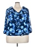 J.Crew 100% Polyester Blue 3/4 Sleeve T-Shirt Size 3X - photo 1