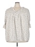 Unbranded 100% Polyester Animal Print Ivory 3/4 Sleeve Blouse Size 5X - photo 1