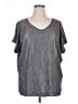 Eileen Fisher Metallic Silver Short Sleeve Top Size XL - photo 1