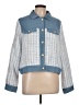 NANETTE Nanette Lepore Checkered-gingham Blue Denim Jacket Size L - photo 1