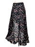 Shein Floral Black Blue Casual Skirt Size 4 - photo 2