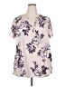 Torrid 100% Polyester Ivory Short Sleeve Henley Size 2X Plus (2) - photo 1