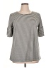 Tickled Teal Stripes Gray Short Sleeve Top Size XL - photo 1