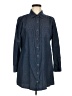 En Creme 100% Cotton Polka Dots Blue Long Sleeve Button-Down Shirt Size M - photo 1