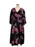 Maison Tara Floral Black Casual Dress Size 24w - photo 1