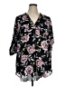 Torrid 100% Polyester Floral Black 3/4 Sleeve Blouse Size 1X Plus (1) - photo 1
