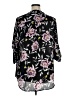 Torrid 100% Polyester Floral Black 3/4 Sleeve Blouse Size 1X Plus (1) - photo 2