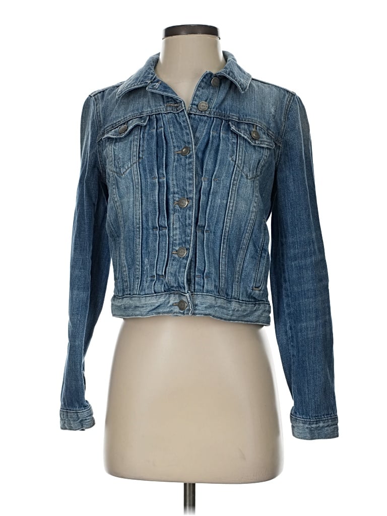 Pre-owned Ann Taylor Loft Denim Jacket In Blue