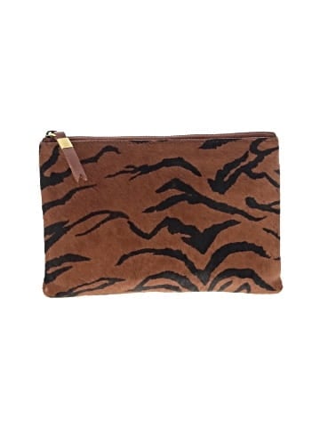 Madewell The Leather Pouch Clutch in Printed Calf Hair (view 1)