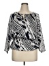 Ellen Tracy Print Silver Long Sleeve Blouse Size XL - photo 1