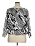 Ellen Tracy Print Silver Long Sleeve Blouse Size XL - photo 2