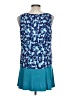 Logo Layers Blue Sleeveless Blouse Size L - photo 2