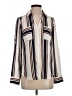 Express Outlet 100% Polyester Stripes Ivory Long Sleeve Blouse Size S - photo 1