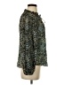 Rebecca Taylor Animal Print Green Blouse Size 4 - photo 4