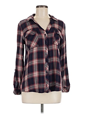Olivia Grey Long Sleeve Button-Down Shirt (view 1)