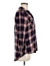 Olivia Grey 100% Rayon Plaid Blue Long Sleeve Button-Down Shirt Size M - photo 4