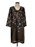 La Fee Maraboutee 100% Polyester Print Brown Casual Dress Size EU (FR) 36 / US 4 - photo 1