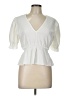 Pull&Bear Ivory Short Sleeve Blouse Size L - photo 1