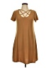 Charming Charlie Solid Brown Casual Dress Size L - photo 1
