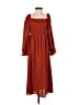 Unbranded 100% Polyester Brown Orange Casual Dress Size XS - photo 1