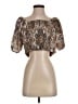 Assorted Brands Brown Short Sleeve Blouse Size P (petite) - photo 1