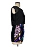 Aura 100% Polyester Graphic Solid Black Cocktail Dress Size L - photo 4