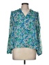 Ann Taylor LOFT 100% Polyester Floral Blue 3/4 Sleeve Blouse Size M - photo 1
