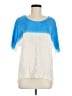 Tibi Color Block Blue Short Sleeve Top Size M (estimated) - photo 1