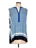 Ann Taylor LOFT 100% Polyester Blue Sleeveless Blouse Size L - photo 1