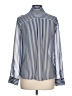 A. Byer 100% Polyester Stripes Blue Long Sleeve Blouse Size L - photo 2
