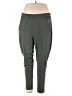 Feathers Solid Green Active Pants Size 3X - photo 1
