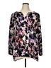 Chaus 100% Polyester Floral Black Long Sleeve Blouse Size XL - photo 1