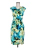 Connected Apparel Print Teal Cocktail Dress Size 6 - photo 1