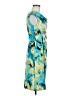 Connected Apparel Print Teal Cocktail Dress Size 6 - photo 4