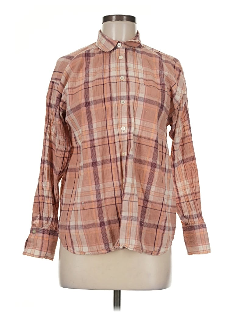 Pre-owned Unbranded Long Sleeve Button Down Shirt In Tan