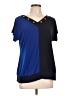 Atelier Color Block Blue Short Sleeve Top Size L - photo 1