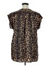 14th & Union 100% Polyester Animal Print Brown Short Sleeve Blouse Size XL - photo 2