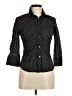 Ninety 100% Cotton Polka Dots Black 3/4 Sleeve Button-Down Shirt Size M (petite) - photo 1