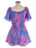 Shein 100% Polyester Tropical Blue Romper Size L - photo 2