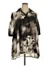 Assorted Brands Print Gray Short Sleeve Blouse Size XXL - photo 1