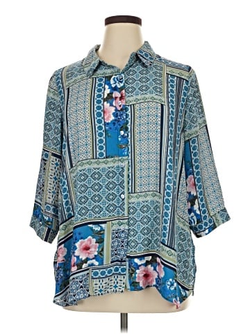 Rose + Olive 3/4 Sleeve Blouse (view 1)