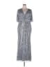 Mac Duggal 100% Polyester Silver Cocktail Dress Size 18 - photo 1