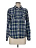 Coupé Collection 100% Cotton Plaid Blue Long Sleeve Button-Down Shirt Size M (estimated) - photo 1