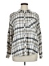 Maurices Plaid Silver Long Sleeve Button-Down Shirt Size 16 (1) - photo 1