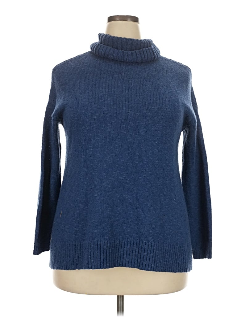 Pre-owned Assorted Brands Turtleneck Sweater In Blue